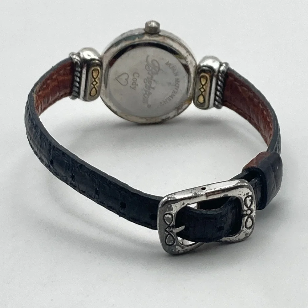 Brighton Cody Women's Watch 24mm Silver Gold Tone Reversible New Battery 7.5